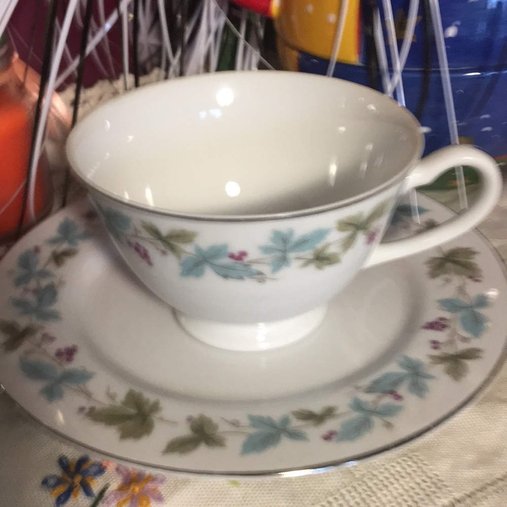Vintage fine China with delicate leaf pattern